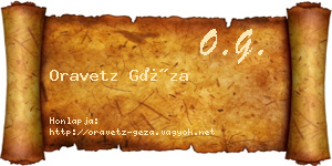 Oravetz Géza névjegykártya