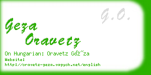 geza oravetz business card